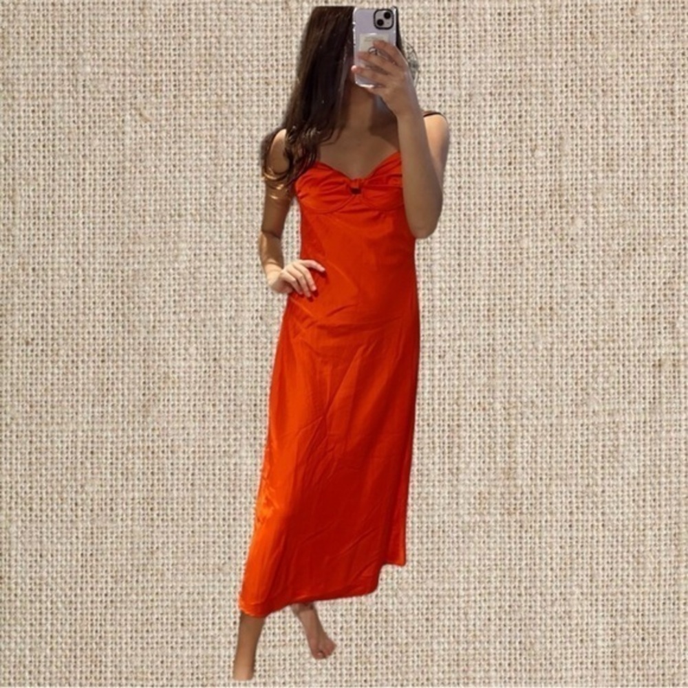 Astr Vibrant Orange Maxi Dress